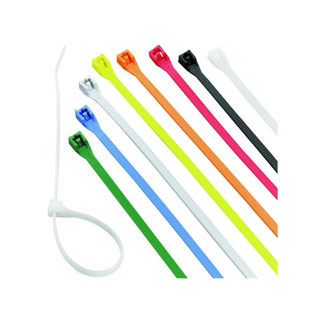 CABLE TIES 8″ ASST COLOR 100PK