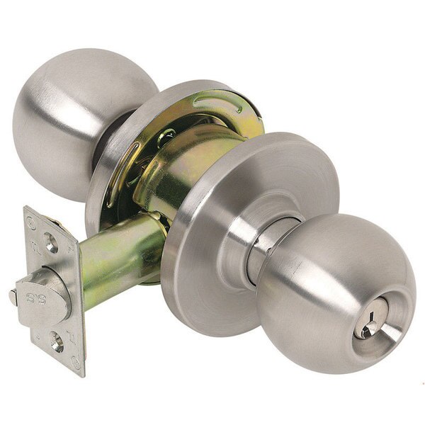LOCKSET PARKER VESTIBULE BALL KNOB SATIN FINISH 2-3/4″ B9160D32KU
