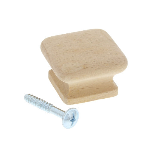 KNOB CABINET WOOD BEECH 1.5″ SQUARE 41458