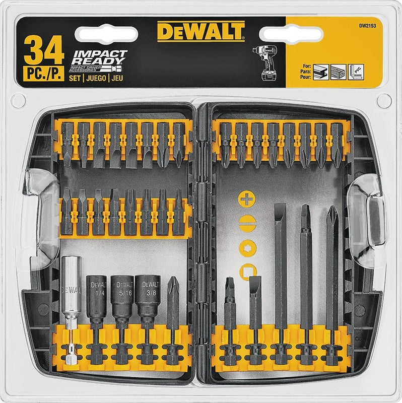 DEWALT SCREWDRIVER BIT SET 34 PIECE DW2153