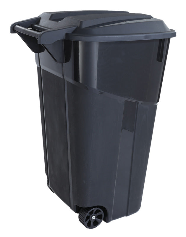TRASH CAN 32 GL W/WHEELS BLACK