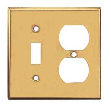 PLATE 2 GANG COMBO BRASS