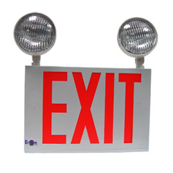 FIXTURE EXIT/EMERGENCY COMBO 2-HEAD TOP MOUNT LC8-2