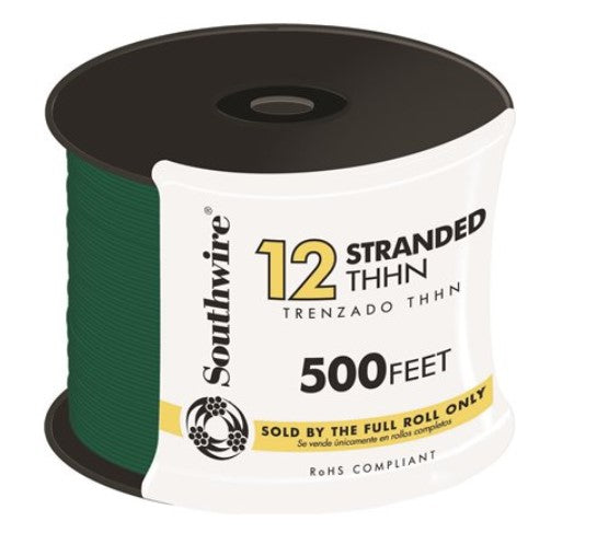 WIRE 12G.BRAIDED GREEN 500FT.