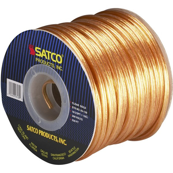 WIRE CORD ZIP CLEAR GOLD 18/2 250FT