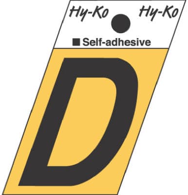 DECALS 1-1/2″ BLK/GLD “D”