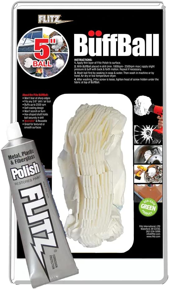FLITZ BUFF BALL 5″ WITH 1.76 OZ PASTE POLISH PB101-50