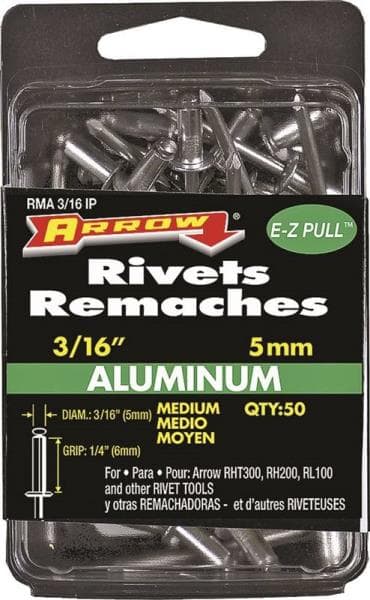 RIVET 3/16″X1/4 MED.ALUM 50/PK