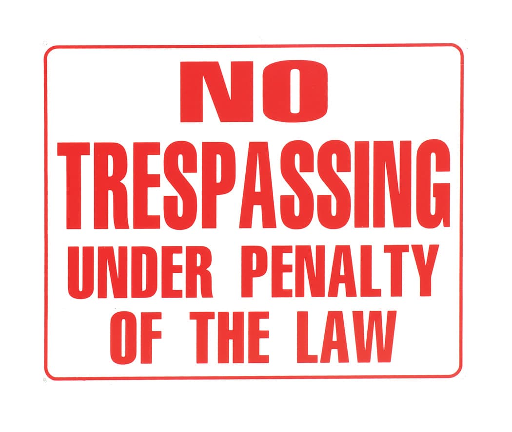 SIGN NO TREESSPASSING 10″X12″