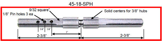 DOOR KNOB SPINDLE SPLIT LOCKWOOD 45-18-SPH
