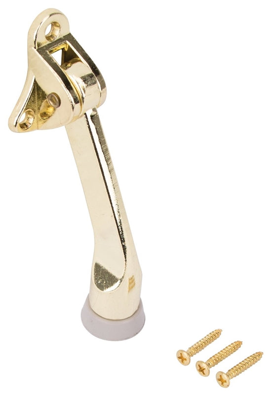 DOOR HOLDER KICK DOWN 4″ BRASS CL-230BB-PS
