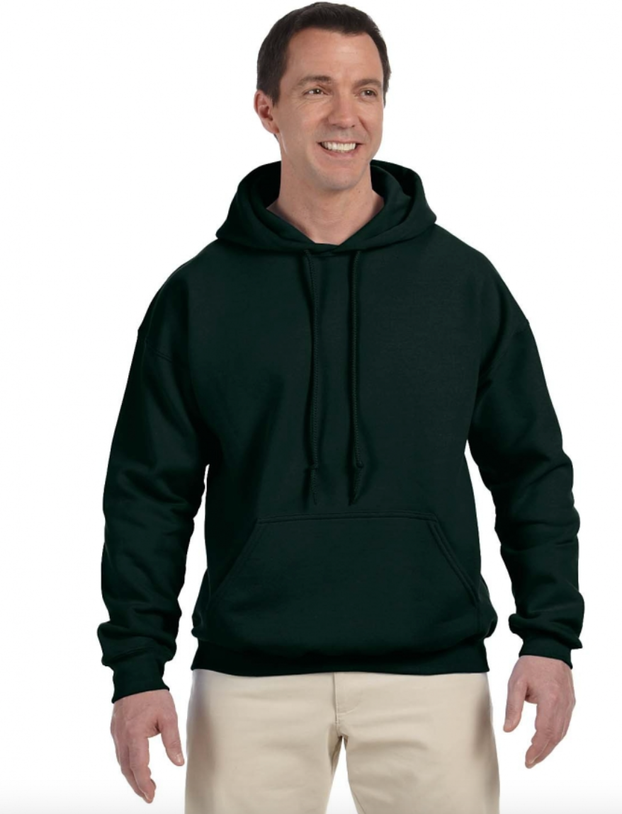 Man wearing a black hoodie on a white background