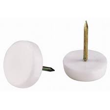 WHITE PLASTIC NAIL GLIDE 3/4