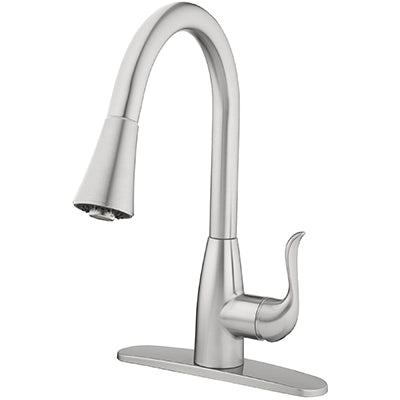 FAUCET PULL DOWN SINGLE HANDLE BRUSHED NICKEL HOME POINTE
