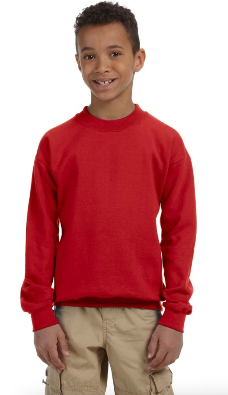 Gildan G180B Youth Heavy Blend 8 oz., 50-50 Fleece Crew