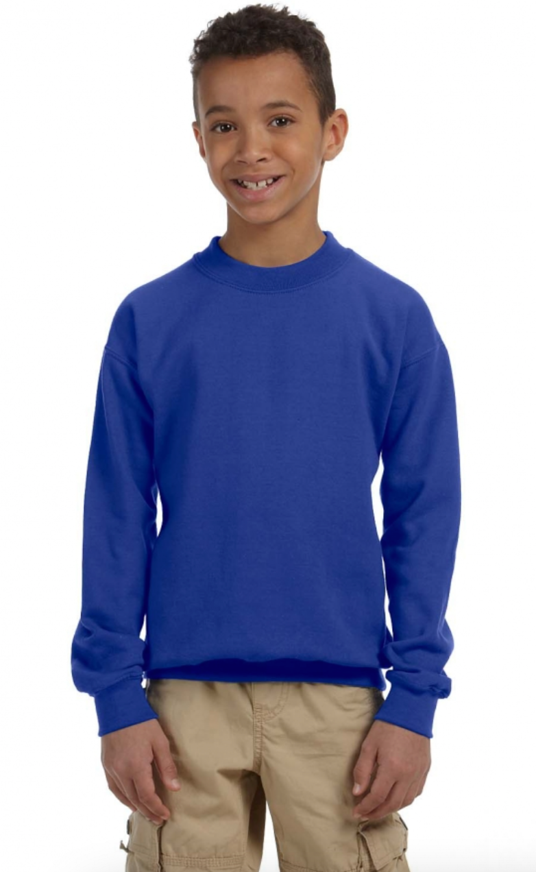 Gildan G180B Youth Heavy Blend 8 oz., 50-50 Fleece Crew