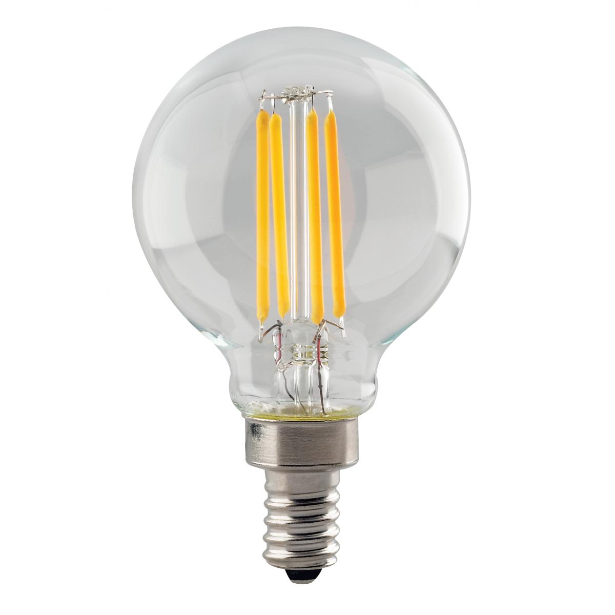 BULBS G16 LED 4W 2700K CLEAR CANDELABRA BASE S8553 40W EQUIVALENT