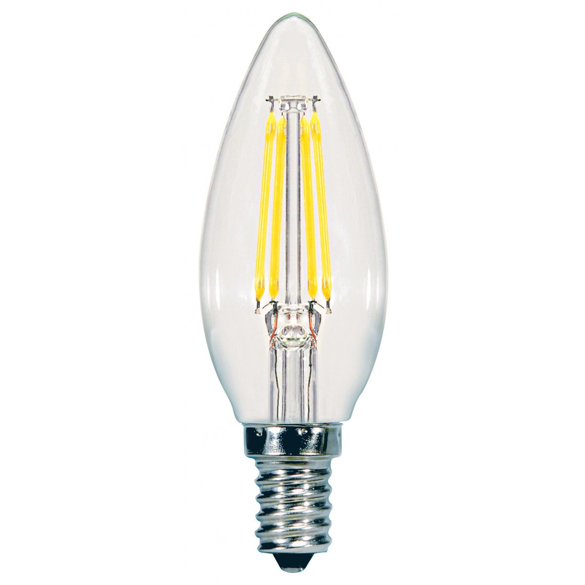 BULBS LED 5.5W TORPEDO CLEAR S9961 CANDELABRA BASE 3000K