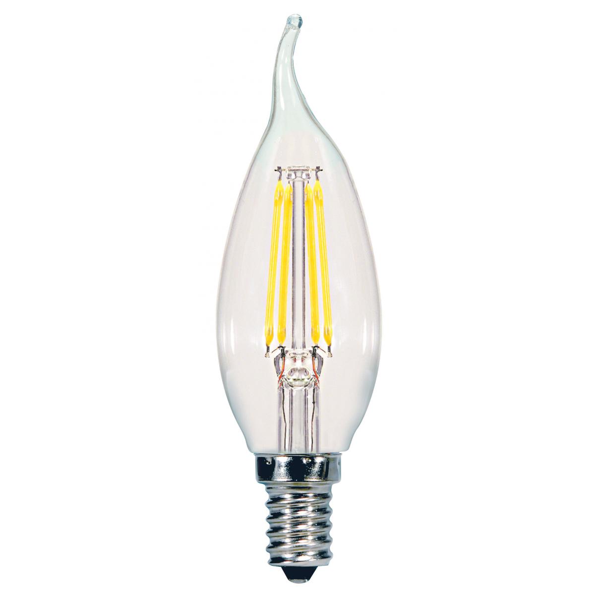 BULBS LED 5.5W FLAME TIP CLEAR S9963 CANDELABRA BASE 3000K
