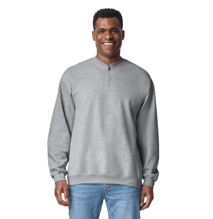 Gildan SF008 Unisex Softstyle Midweight Fleece Quarter-Zip Sweatshirt