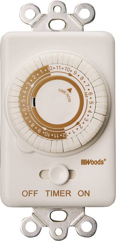 TIMER IN WALL MECHANICAL 20A 24HR WOODS 59745