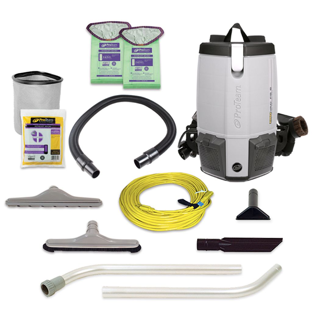 PROTEAM PROVAC FS 6 BACKPACK VACUUM W/ RESTAURANT TOOL KIT