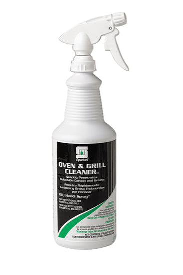 Spray bottle labeled 'Oven & Grill Cleaner' on a white background
