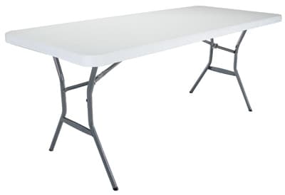 BANQUET TABLE 30″X72″ WHITE MOLDED TOP FOLDING
