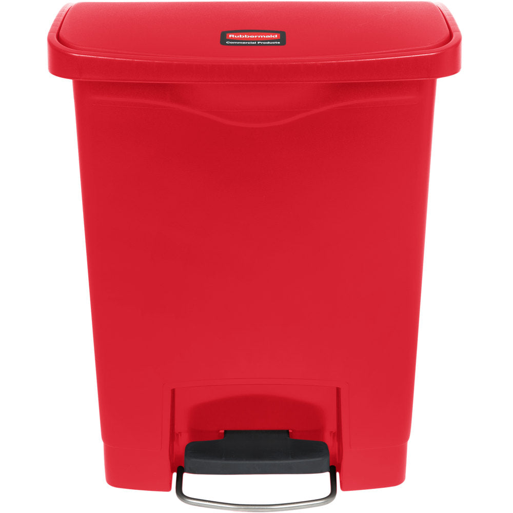 RUBBERMAID STEP ON SLIM JIM 8 GAL RED 1883564