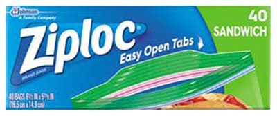 ZIPLOC 40CT SANDWICH BAG