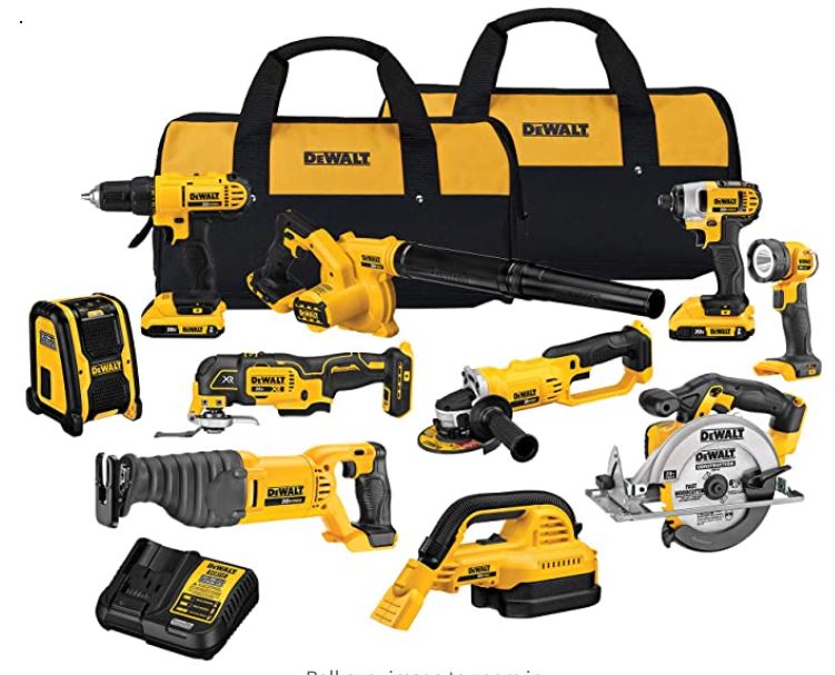 DEWALT 20V MAX CORDLESS DRILL COMBO KIT 10 TOOL DCK1020D2