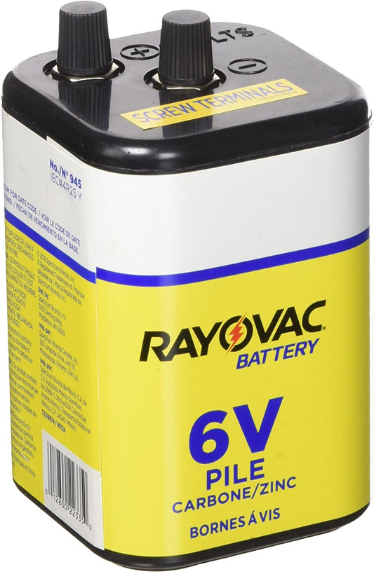 BATTERY 6VOLT #945R4 SCREW TERM SQUARE 2.6″X2.6″ RAYOVAC
