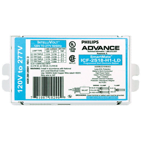 BALLAST ADVANCE SMARTMATE ICF-2S18-H1-LD 1-2 LT 18W 4PIN