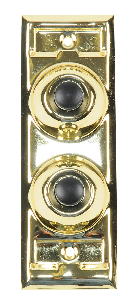 BELL BUTTON 2-GANG BRASS