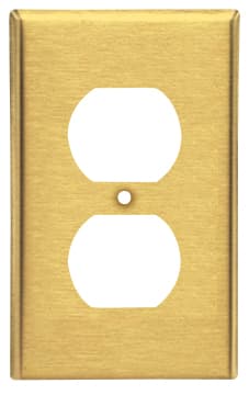 PLATE 1GANG RECEPT BRASS