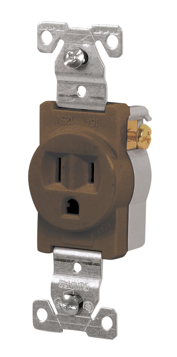 SINGLE OUTLET 15A-BROWN #817B