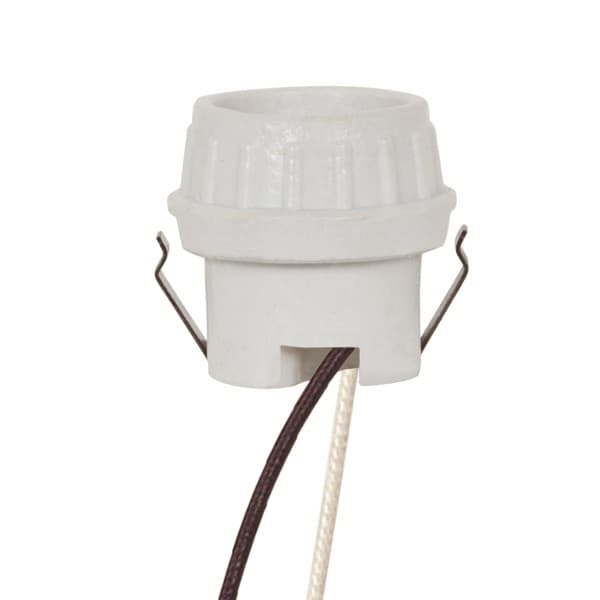 SOCKET PORC.SNAP-IN W/LEADS