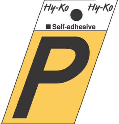DECALS 1-1/2″ BLK/GLD “P”