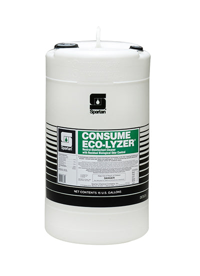 SPARTAN CONSUME ECO-LYZER DISINFECTANT, 15 GAL DRUM