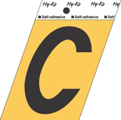 DECALS 3-1/2″ BLK/GLD “C”