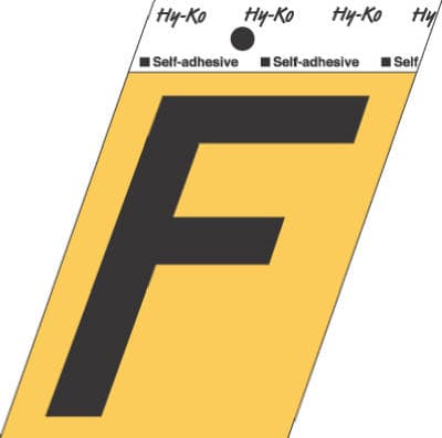 DECALS 3-1/2″ BLK/GLD “F”