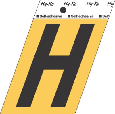 DECALS 3-1/2″ BLK/GLD “H”