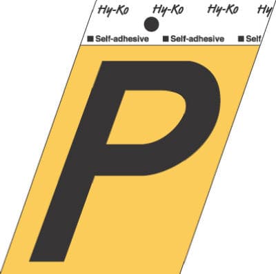 DECALS 3-1/2″ BLK/GLD “P”