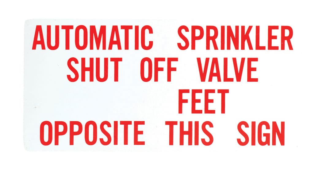 SIGN AUTOMATIC SPRINKLER METAL