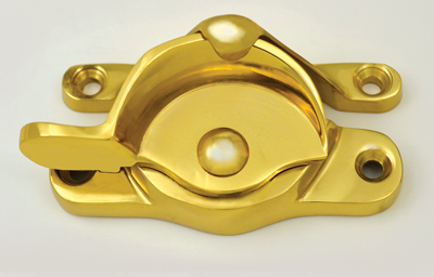 WINDOW LOCK SASH WOOD BRASS