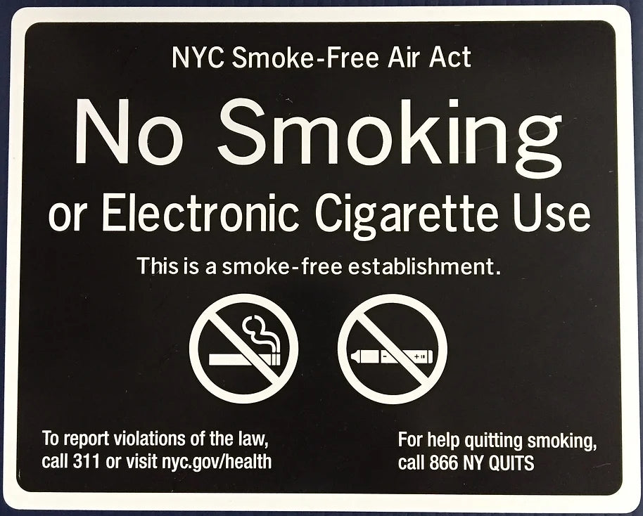 SIGN SMOKE FREE AIR-ACT NEW YORK CITY METAL 8″X10″