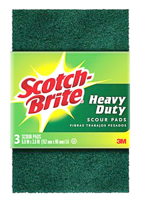3M SCOTHCH-BRITE HD SCOUR PAD GREEN 38″X6.5″ 3PK