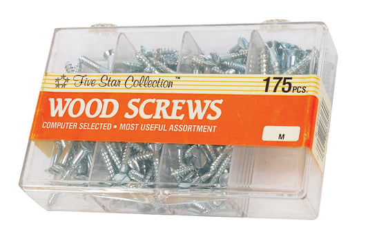 ASST WOOD SCREWS PK 175
