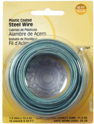 WIRE 50′ 18GA PLASTIC COATED