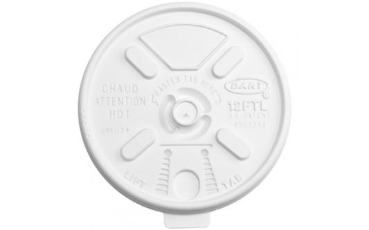 12 OZ HOT CUP LID WHITE